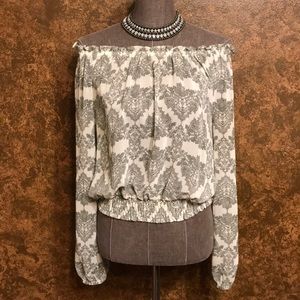 NWOT Romantic Semi-sheer Long Sleeve On or Off-Shoulder Billowy Blouse S